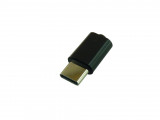 Букса сглобяема USB Type-C черна, за преход към micro USB
